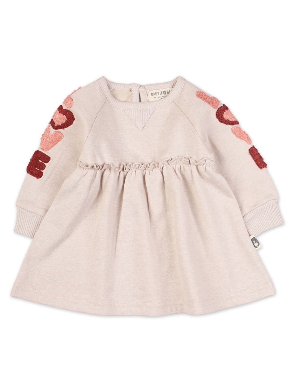Long Sleeve Ruffle Waist Dress 3-6M